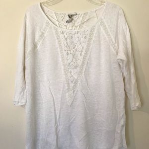 White top with lace detailing